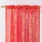 Christmas Sheer Curtains 63 Inch Length for Living Room 2 Panels Set, Rod Pocket Curtains & Drapes Window Treatments for Bedroom, Xmas Decorations, Holiday Decor, Red